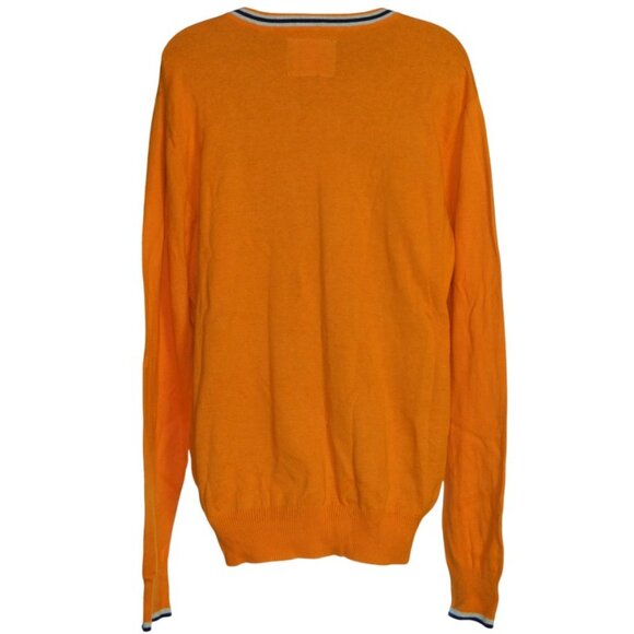 American Eagle Outfitter Men’s Orange Light Knit V-Neck Sweater Size Large - Picture 5 of 10
